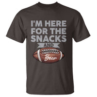Funny Football Bowl Gift T Shirt I'm Just Here For The Snacks And Beer