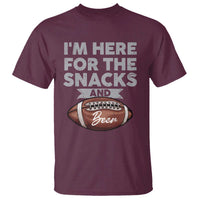 Funny Football Bowl Gift T Shirt I'm Just Here For The Snacks And Beer