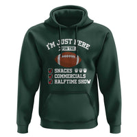 Funny Football Bowl Gift Hoodie I'm Just Here For The Snacks And Commercials