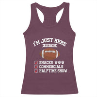 Funny Football Racerback Tank Top I'm Just Here For The Snacks And Commercials