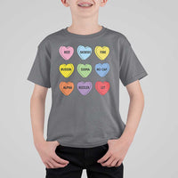 Funny Skibidi Valentine's Day T Shirt For Kid Rizz No Cap Conversation Hearts Sigma