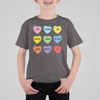 Funny Skibidi Valentine's Day T Shirt For Kid Rizz No Cap Conversation Hearts Sigma