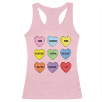 Funny Skibidi Valentine's Day Racerback Tank Top Rizz No Cap Conversation Hearts Sigma