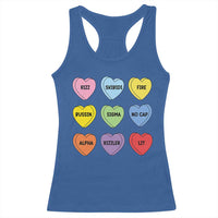 Funny Skibidi Valentine's Day Racerback Tank Top Rizz No Cap Conversation Hearts Sigma