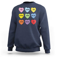 Funny Skibidi Valentine's Day Sweatshirt Rizz No Cap Conversation Hearts Sigma