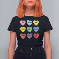 Funny Skibidi Valentine's Day T Shirt For Women Rizz No Cap Conversation Hearts Sigma