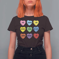 Funny Skibidi Valentine's Day T Shirt For Women Rizz No Cap Conversation Hearts Sigma