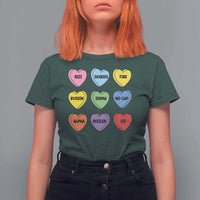 Funny Skibidi Valentine's Day T Shirt For Women Rizz No Cap Conversation Hearts Sigma