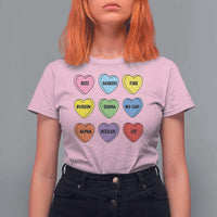 Funny Skibidi Valentine's Day T Shirt For Women Rizz No Cap Conversation Hearts Sigma