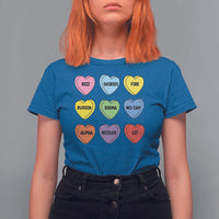 Funny Skibidi Valentine's Day T Shirt For Women Rizz No Cap Conversation Hearts Sigma