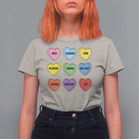 Funny Skibidi Valentine's Day T Shirt For Women Rizz No Cap Conversation Hearts Sigma