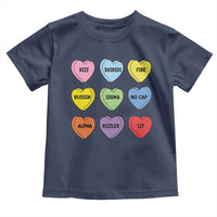 Funny Skibidi Valentine's Day Toddler T Shirt Rizz No Cap Conversation Hearts Sigma