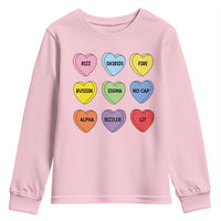 Funny Skibidi Valentine's Day Youth Sweatshirt Rizz No Cap Conversation Hearts Sigma