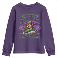 Mardi Gras Crocodile Youth Sweatshirt Mardigator Alligator Costume Carnival Ain't No Party Like Mardi Gras