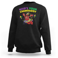 Mardi Gras Crawfish Sweatshirt Whos Your Crawdaddy Jester Beads