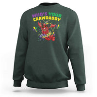 Mardi Gras Crawfish Sweatshirt Whos Your Crawdaddy Jester Beads