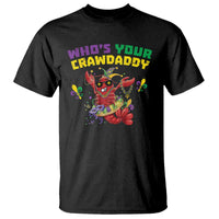 Mardi Gras Crawfish T Shirt Whos Your Crawdaddy Jester Beads