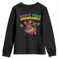 Mardi Gras Crawfish Youth Sweatshirt Whos Your Crawdaddy Jester Beads