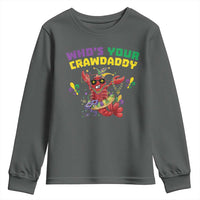 Mardi Gras Crawfish Youth Sweatshirt Whos Your Crawdaddy Jester Beads