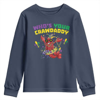 Mardi Gras Crawfish Youth Sweatshirt Whos Your Crawdaddy Jester Beads