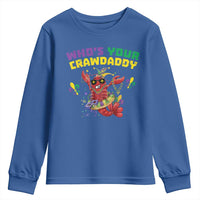 Mardi Gras Crawfish Youth Sweatshirt Whos Your Crawdaddy Jester Beads