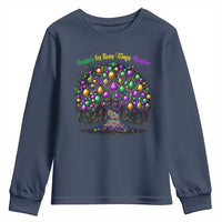 Mardi Gras Bead Tree Youth Sweatshirt Carnival New Orleans 2025 Laissez Les Bons Temps Rouler