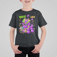 Funny Mardi Gras T Shirt For Kid Walk it Like a Dog Louisiana Fleur De Lis
