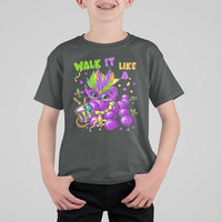 Funny Mardi Gras T Shirt For Kid Walk it Like a Dog Louisiana Fleur De Lis
