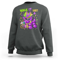 Funny Mardi Gras Sweatshirt Walk it Like a Dog Louisiana Fleur De Lis
