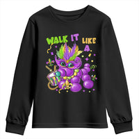 Funny Mardi Gras Youth Sweatshirt Walk it Like a Dog Louisiana Fleur De Lis
