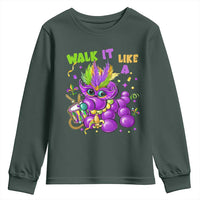 Funny Mardi Gras Youth Sweatshirt Walk it Like a Dog Louisiana Fleur De Lis