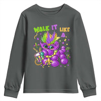 Funny Mardi Gras Youth Sweatshirt Walk it Like a Dog Louisiana Fleur De Lis