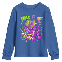 Funny Mardi Gras Youth Sweatshirt Walk it Like a Dog Louisiana Fleur De Lis