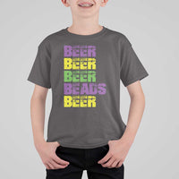 Funny Mardi Gras T Shirt For Kid Retro Beer Beads Fat Tuesday Festival Celebration