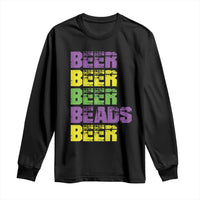 Funny Mardi Gras Long Sleeve Shirt Retro Beer Beads Fat Tuesday Festival Celebration