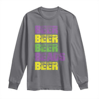 Funny Mardi Gras Long Sleeve Shirt Retro Beer Beads Fat Tuesday Festival Celebration