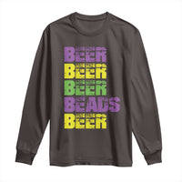 Funny Mardi Gras Long Sleeve Shirt Retro Beer Beads Fat Tuesday Festival Celebration