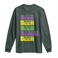 Funny Mardi Gras Long Sleeve Shirt Retro Beer Beads Fat Tuesday Festival Celebration