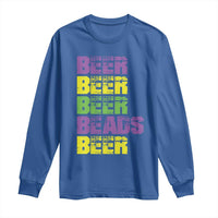 Funny Mardi Gras Long Sleeve Shirt Retro Beer Beads Fat Tuesday Festival Celebration
