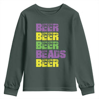 Funny Mardi Gras Youth Sweatshirt Retro Beer Beads Fat Tuesday Festival Celebration