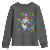 Mardi Gras Crocodile Youth Sweatshirt Mardigator Alligator Costume Carnival New Orleans Louisiana