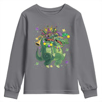 Happy Mardi Gras Alligator Youth Sweatshirt Mardigator Crocodile Dancing New Orleans Louisiana