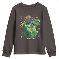 Happy Mardi Gras Alligator Youth Sweatshirt Mardigator Crocodile Dancing New Orleans Louisiana