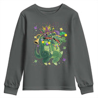 Happy Mardi Gras Alligator Youth Sweatshirt Mardigator Crocodile Dancing New Orleans Louisiana