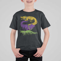 Aligator Crocodiles Louisiana Mardi Gras T Shirt For Kid