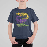 Aligator Crocodiles Louisiana Mardi Gras T Shirt For Kid