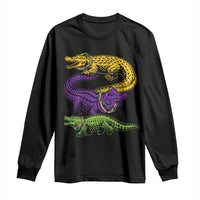 Aligator Crocodiles Louisiana Mardi Gras Long Sleeve Shirt
