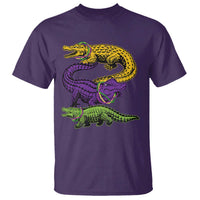 Aligator Crocodiles Louisiana Mardi Gras T Shirt