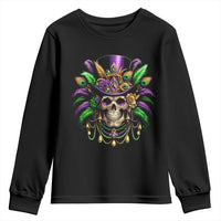 Mardi Gras Sugar Skull Youth Sweatshirt Fat Tuesday