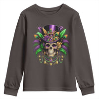 Mardi Gras Sugar Skull Youth Sweatshirt Fat Tuesday